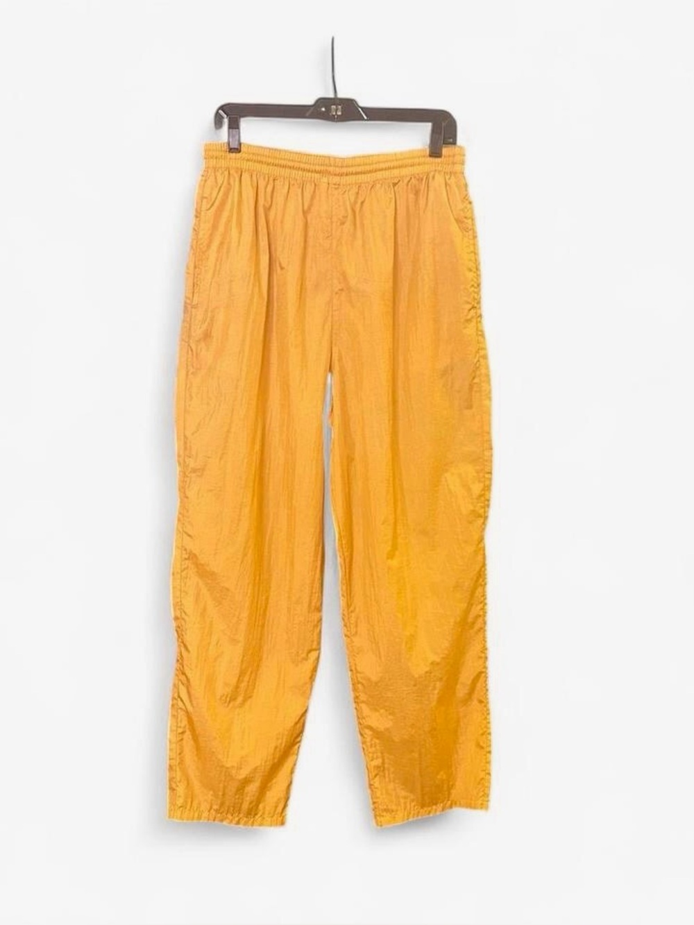 Vintage Orange Nylon Pants Windbreaker Track Unisex M L Womens 10 12 80s 90s